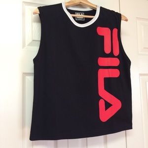 Fila NWT Top XL Sleeveless black & red.